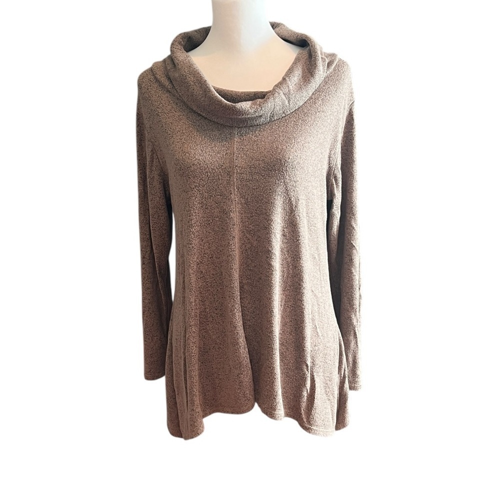 Forgotten Grace Cozy Cowl Neck Sweater - Brown SZ M